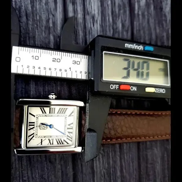 Swiss Design Pierre Lucerne Tank Mens Watch Brown‎ Band